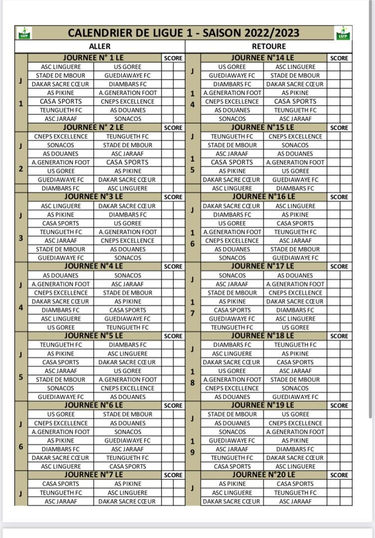 Le calendrier de la nouvelle saison 2022/2023 dévoilé !