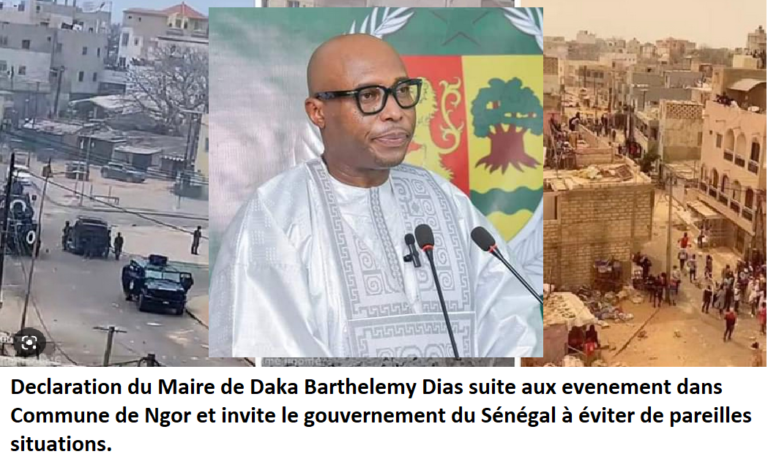 #Dakar Declaration du Maire de Dakar Barthelemy Dias suite aux evenement dans la Commune de Ngor